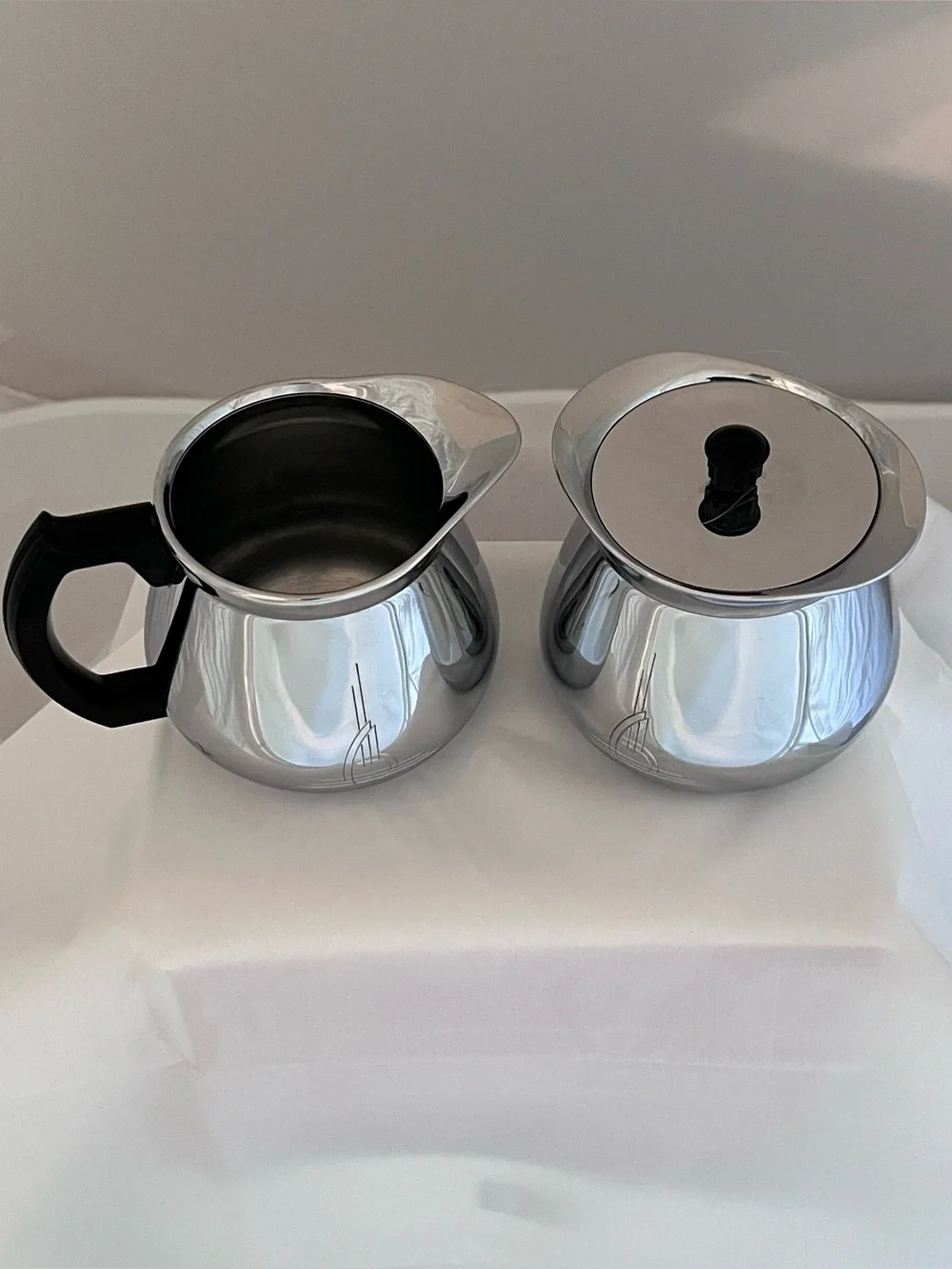 Mid-Century Modern Chrome Creamer and Sugar